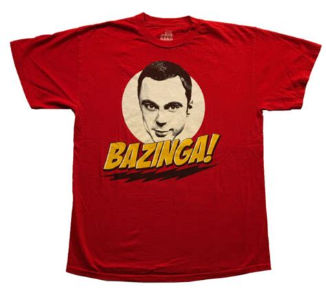 Bazinga Sheldon Big Bang Theory Red T Shirt Szm Ebay