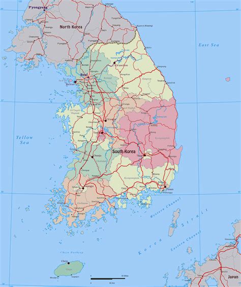 Tourist Illustrated Map Of South Korea South Korea Asia Mapsland
