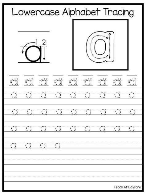 Printable Lowercase Alphabet Tracing Worksheets Etsy