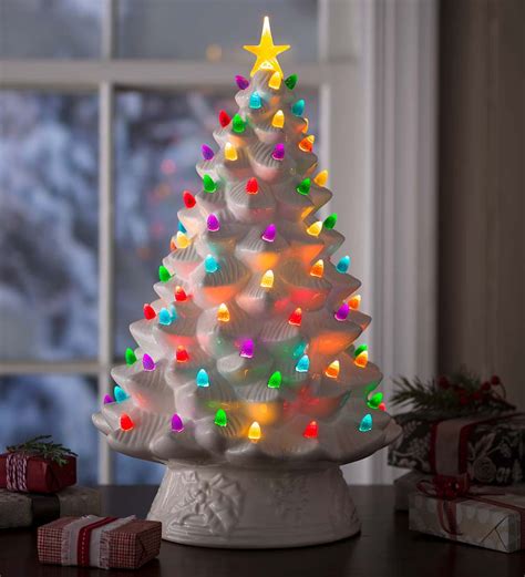 Lighted Ceramic Battery Operated Christmas Tree
