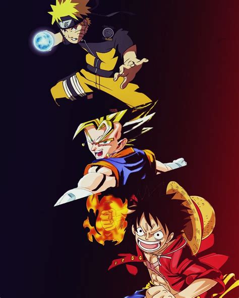 All of these characters are awesome, be sure to check out the artist, if you want to colour this go ahead. Luffy,goku, and Naruto!!! Crossover By raven | Anime ...