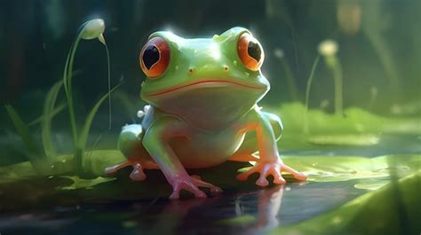Premium Ai Image Cartoon Frog With A Ha Regal Highly Detailed Soft