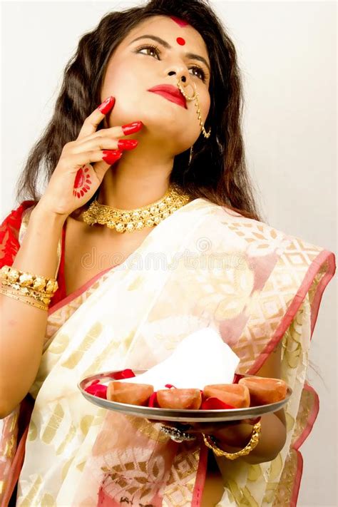 Beautiful Indian Female Model In Indian Saree Stock Image Image Of India Girl 127546891