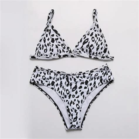 Womail 2019 Swimsuit Separate Women Leopard Print Bandage Bikini Set