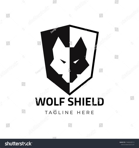 Wolf Shield Logo Vector Icon Illustration Stock Vector Royalty Free