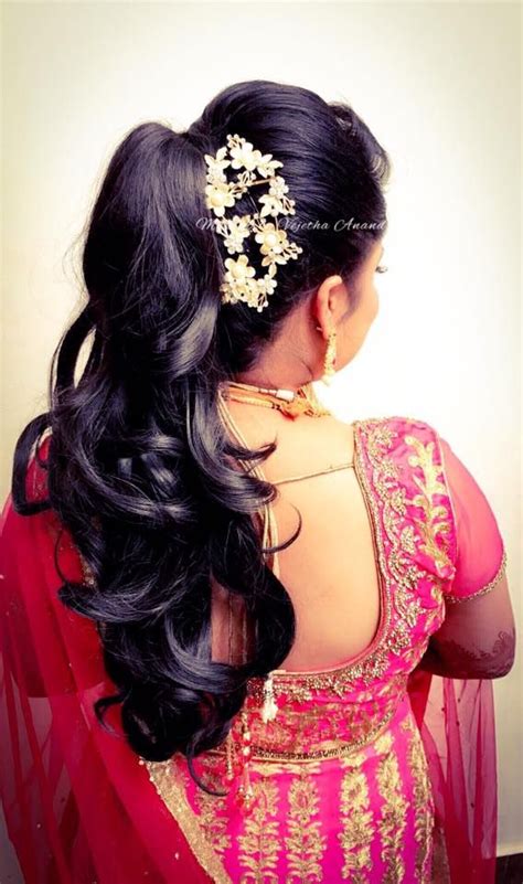 Reception hairstyle and indian wedding hair style ideas via shilpaahuja.com. 769 best images about Indian bridal hairstyles on Pinterest | Traditional, Receptions and Hindus