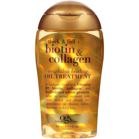 Ogx Thick And Full Biotin And Collagen Weightless Healing Oil Treatment