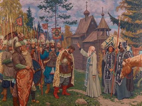 Dmitry Donskoi And St Sergius Of Radonezh Before The Battle Of