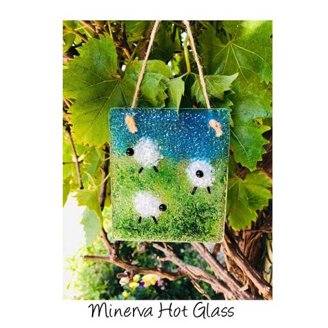 Fused Glass Spring Lamb Glass Ornament Mothers Day Sheep Etsy Sheep