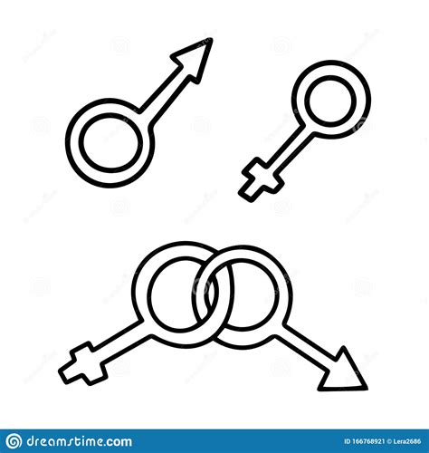 Vector Illustration Hand Drawn Male And Female Symbolssigns Of Gender