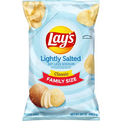 Lays Potato Chips Lightly Salted Classic Flavor 95 Oz Bag