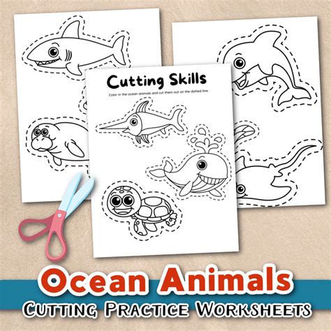 Free Printable Ocean Animal Cut Outs For Scissor Practice
