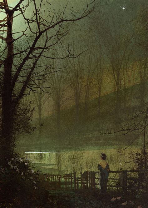Figure By A Moonlit Lake Painting By John Atkinson Grimshaw Pixels