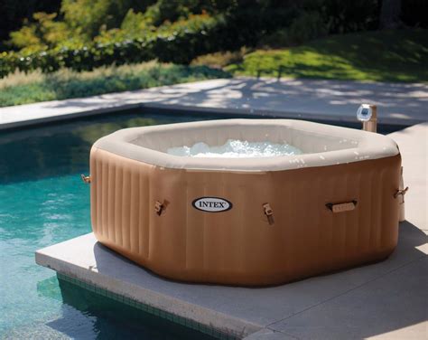 Comfortable 2 Person Inflatable Hot Tub Brown 2 Person Inflatable Hot