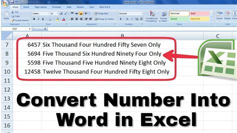 How To Convert Number Into Word In Excel Youtube
