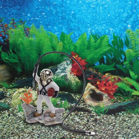 Aquarium Fish Tank Sea Treasure Diver Hunter Air Action Ornament