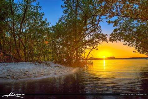 Jensen Beach Florida Sunset At Indian River Lagoon Royal Stock Photo