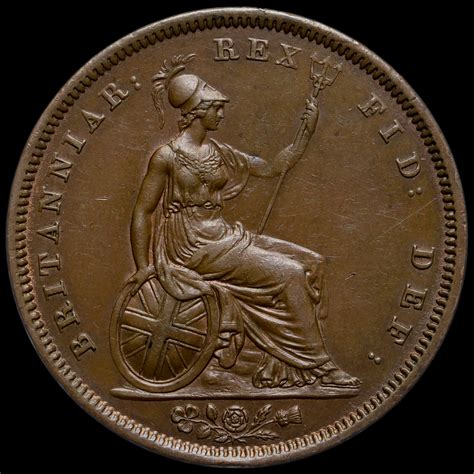 1837 William Iv Milled Copper Penny Rare