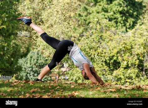 A Woman Practices Yoga In St James S Park In London England United Kingdom UK Stock Photo Alamy