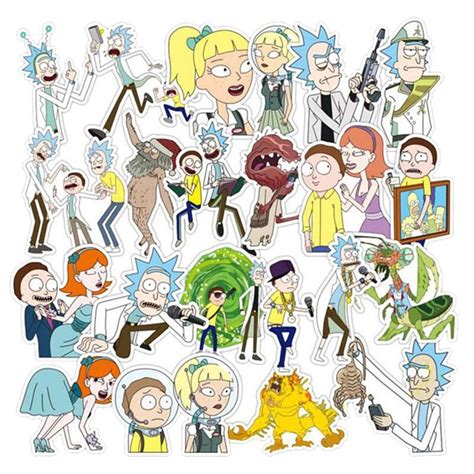 100 Pcs Rick And Morty Waterproof Stickers Sale Rick And Morty