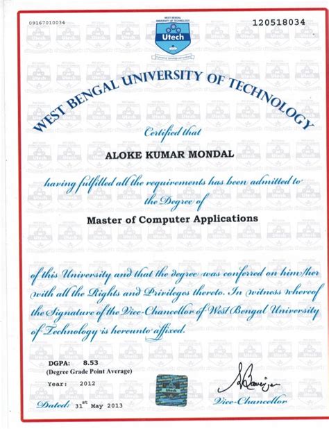 Aloke Mca Certificate