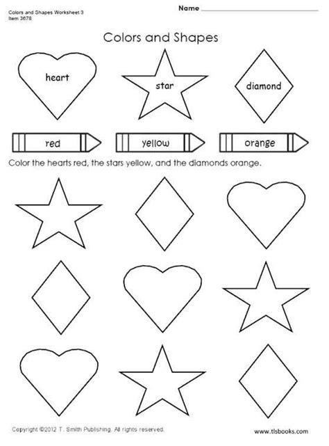 15 Best Images of Color The Shapes Worksheets For First ...