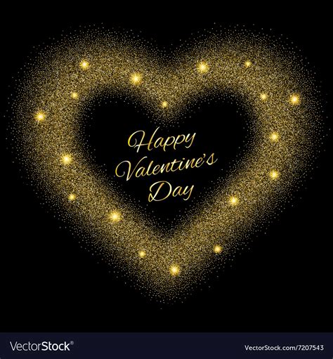 Abstract Background With Gold Glitter Heart Vector Image