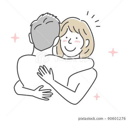 Men And Women Hugging Naked Upper Body Sex Stock Illustration