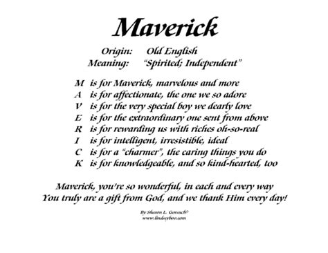 Meaning Of Maverick Lindseyboo