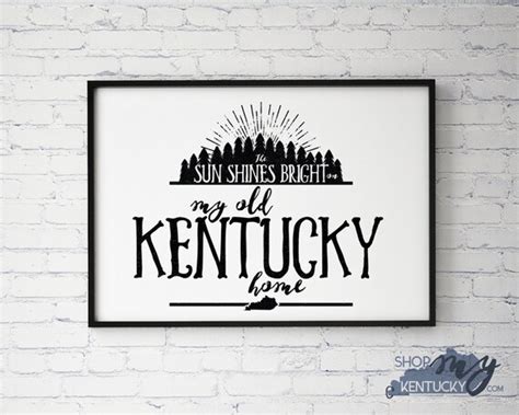 My Old Kentucky Home Typography Poster Print Home Decor