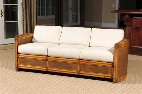Exceptional Restored Vintage Rattan Sofa For Sale At 1stdibs