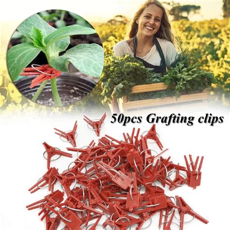 50pcs Plastic Grafting Clips Graft Clip Garden Plant Clamp Support