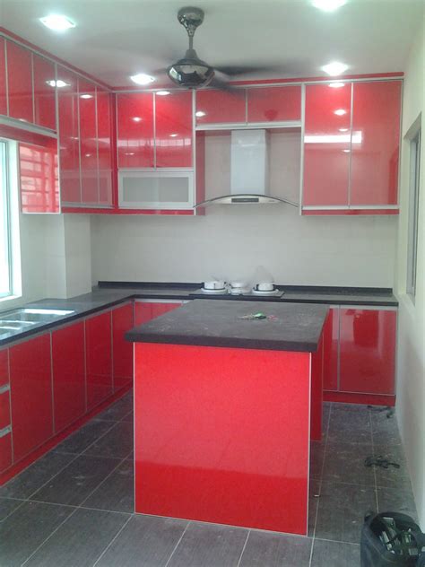 Get trade quality kitchen storage units, panels & doors priced low. Kitchen Cabinet: High Gloss 3G Glass Chili Red with Solid ...