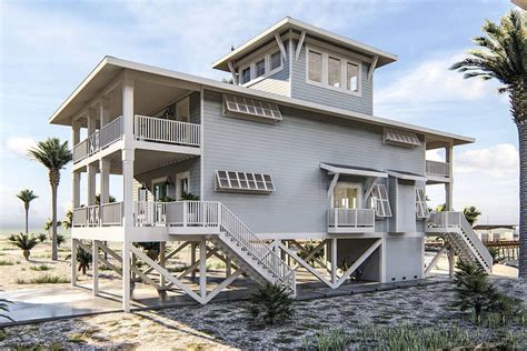 5 Bedroom Three Story Beach House With A Lookout Floor Plan Beach