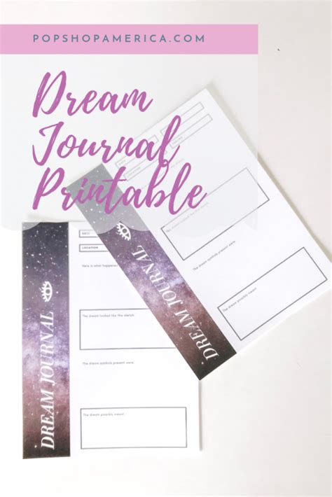 Free Dream Journal Printable Dream Journal Journal Printables How