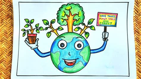 Van Mahotsav Drawing Van Mahotsav Poster Drawing Save Trees Save