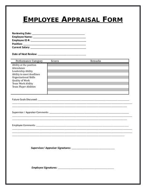Employee Evaluation Form Fillable Printable Pdf Forms Handypdf