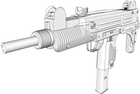Uzi Submachine Gun 9mm 3d Cad Model Library Grabcad