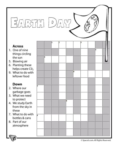 Earth Day Crossword Woo Jr Kids Activities