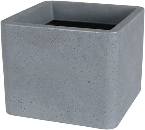 Greemotion Large Plastic Plant Pots Outdoor Square Flower Pot In Grey