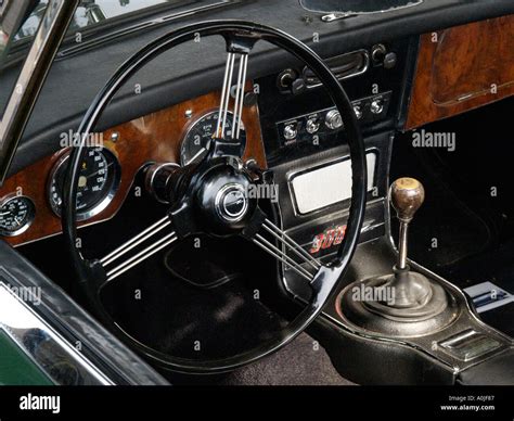 Interior Of An Austin Healey 3000 Mk3 Classic Sports Car With Sprung