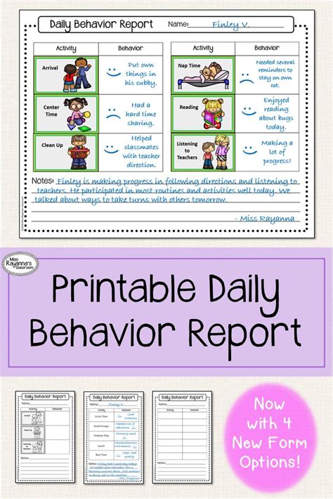 Daily Behavior Report Behavior Report Daily Behavior Report Behavior