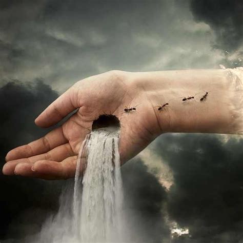 Waterfall Coming Out Of A Hand Surrealism Photography Artistic