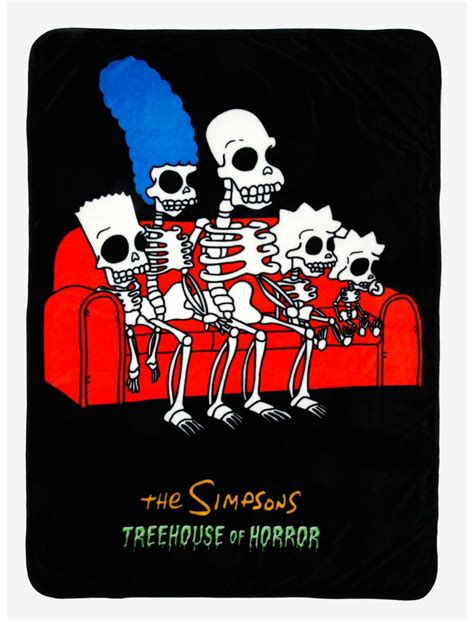 The Simpsons Skeleton Couch Throw Blanket Hot Topic