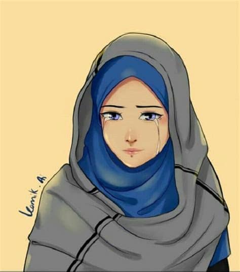 Download Gambar Kartun Muslimah Sedih - Gambar Kartun Muslimah