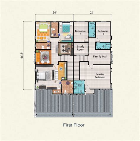 Double Storey Semi D Floor Plan First NKS
