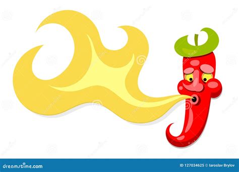 Spicy Chili Pepper Breathing Fire Pepper And Fire Stock Vector Illustration Of Healthy Chili