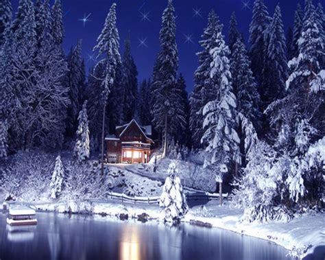 Winter Night Scenes Wallpaper Wallpapersafari