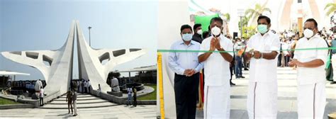 tamil nadu cm unveils former cm jayalalithaa s memorial at marina beach dynamite news