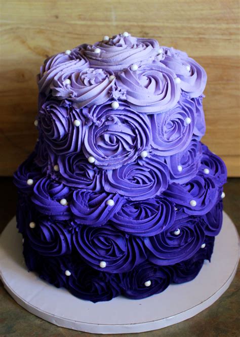 Purple Ombre Rosette Cake Sweet 16 Cakes Cool Birthday Cakes Cake